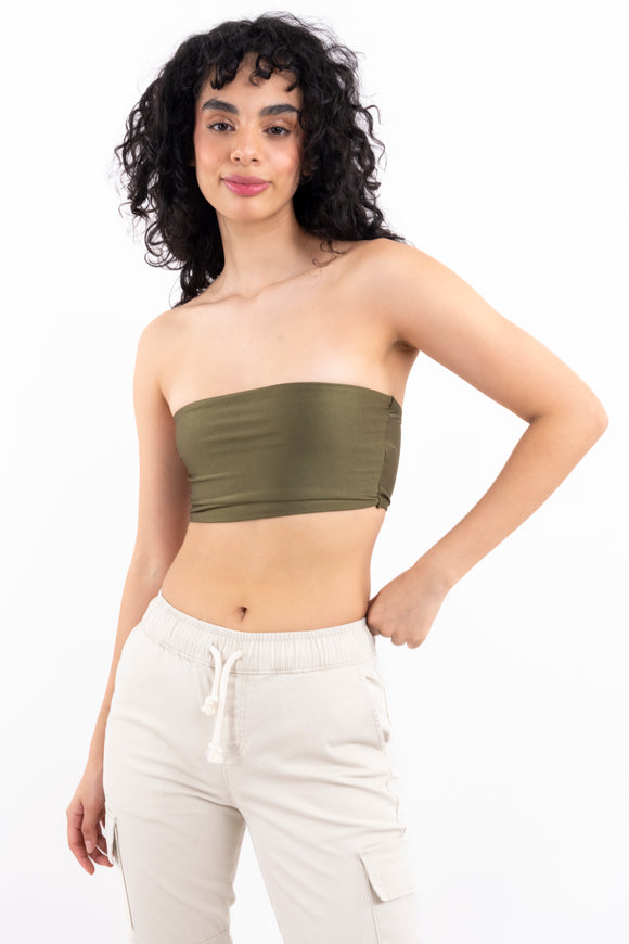 Top crop tubo strapless