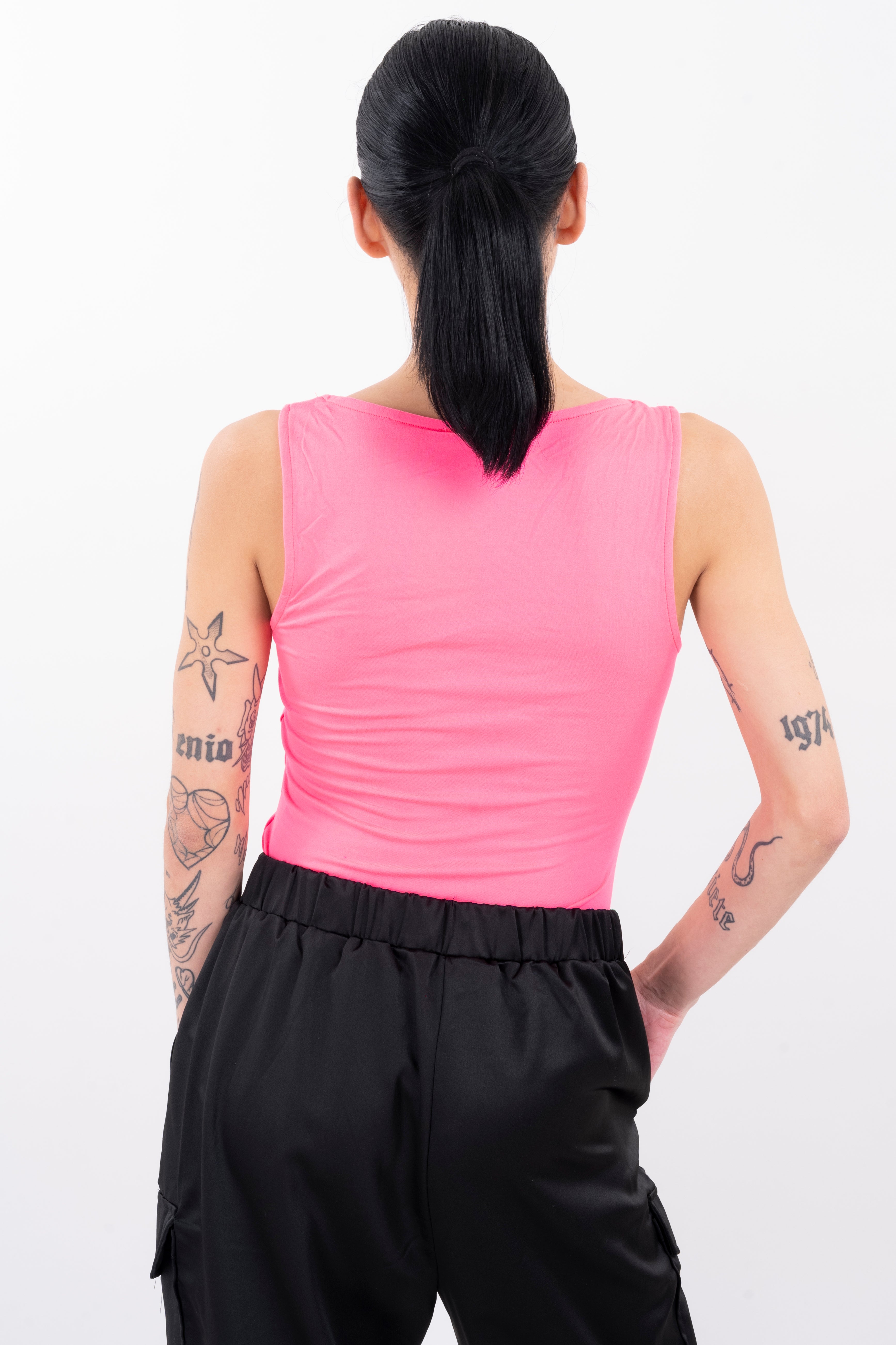 Bodysuit monocolor tirantes ROSA BRILLANTE