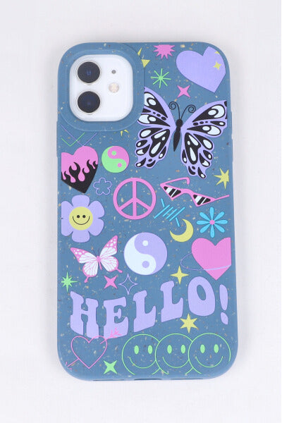 Funda celular estampado peace love i11 - XR AZUL