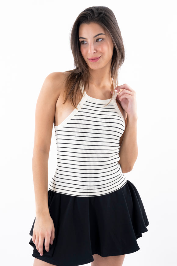 Top halter rayado