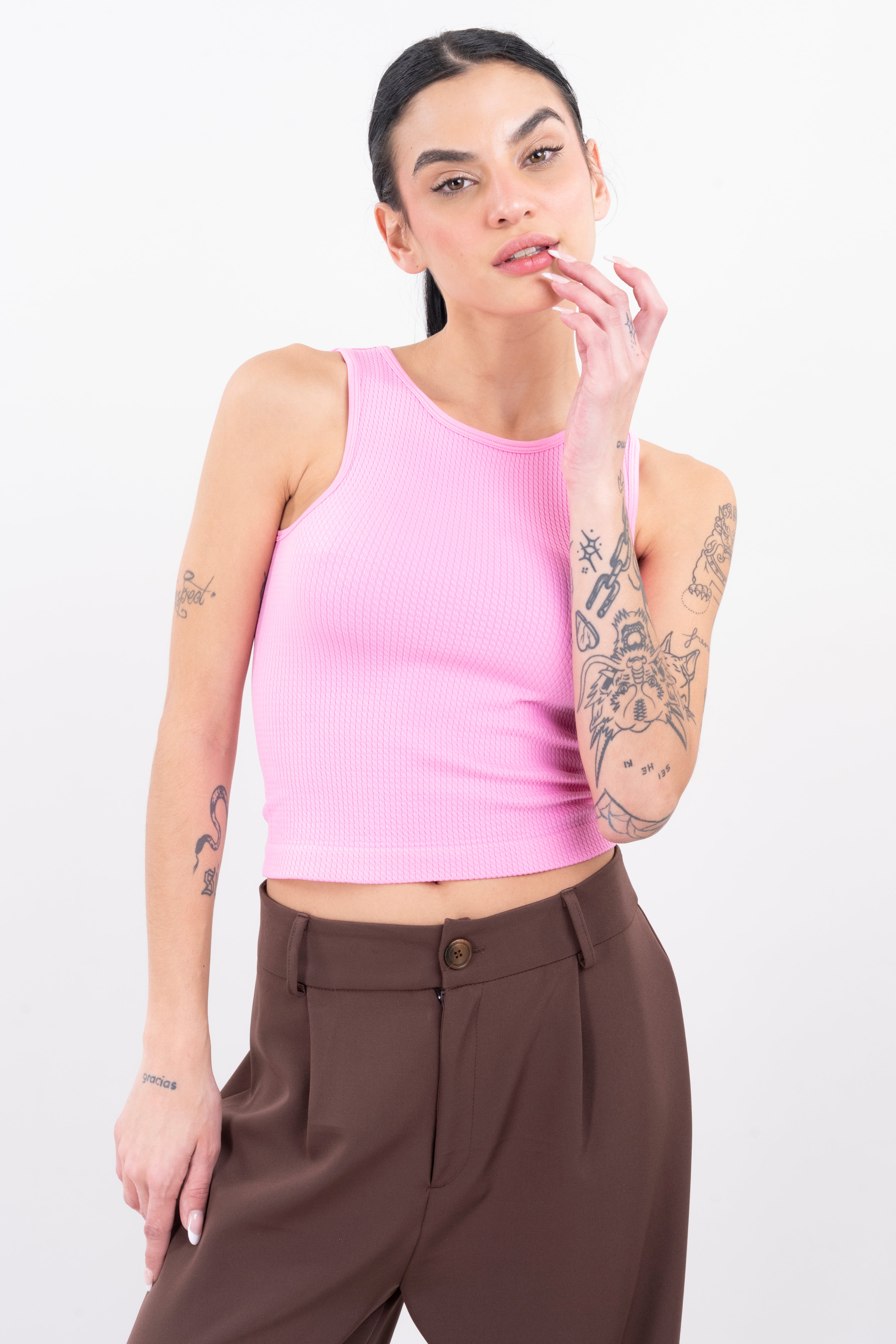 Top monocolor textura FIUSHA