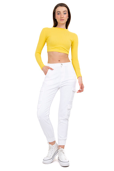 Jeans Cargo Con Cuatro Bolsas BLANCO