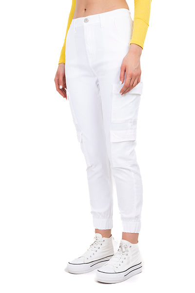 Jeans Cargo Con Cuatro Bolsas BLANCO