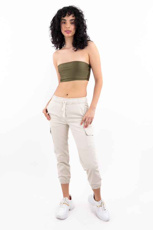 Jeans cargo elástico cintas