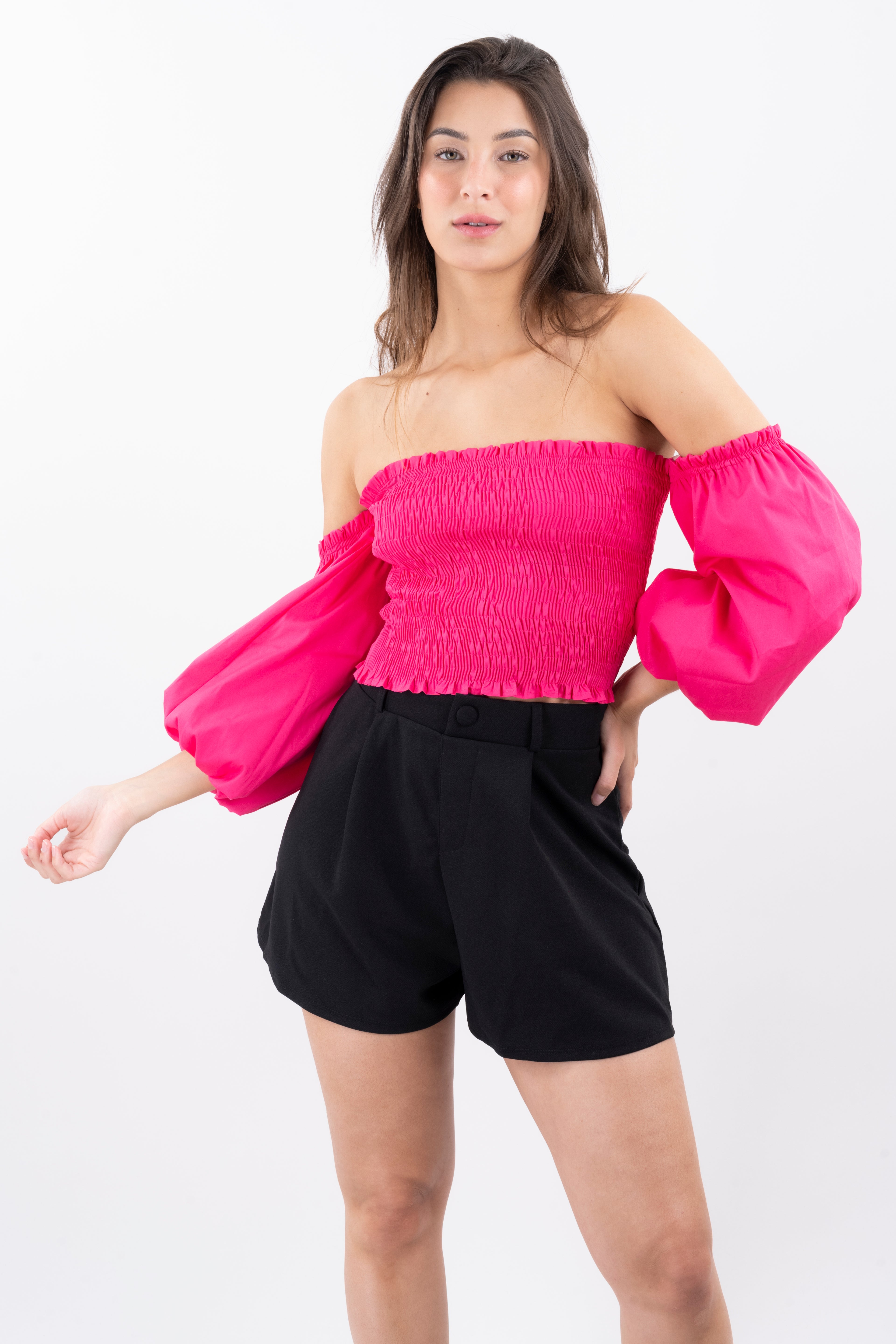 Top crop plisado elástico FIUSHA