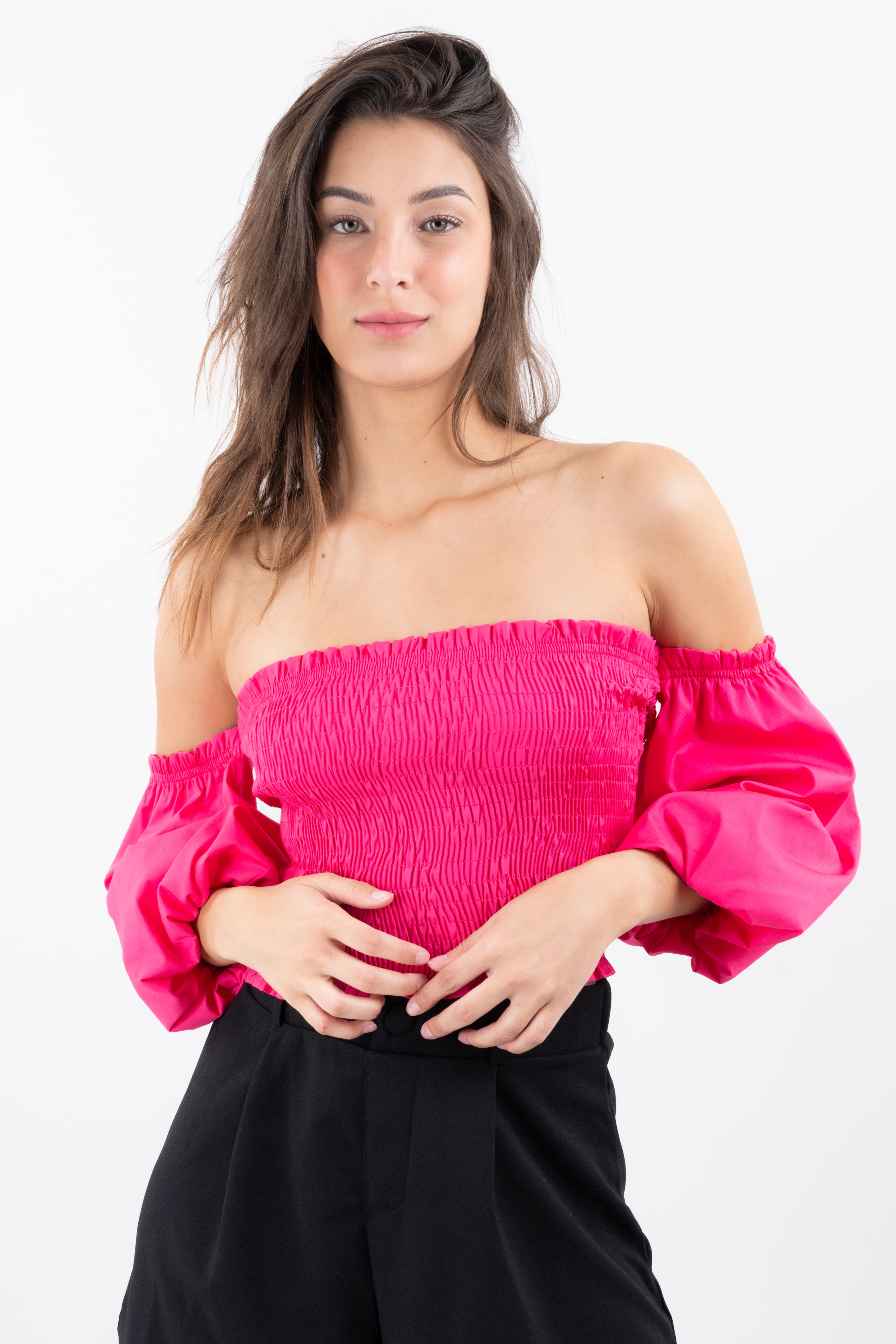 Top crop plisado elástico FIUSHA