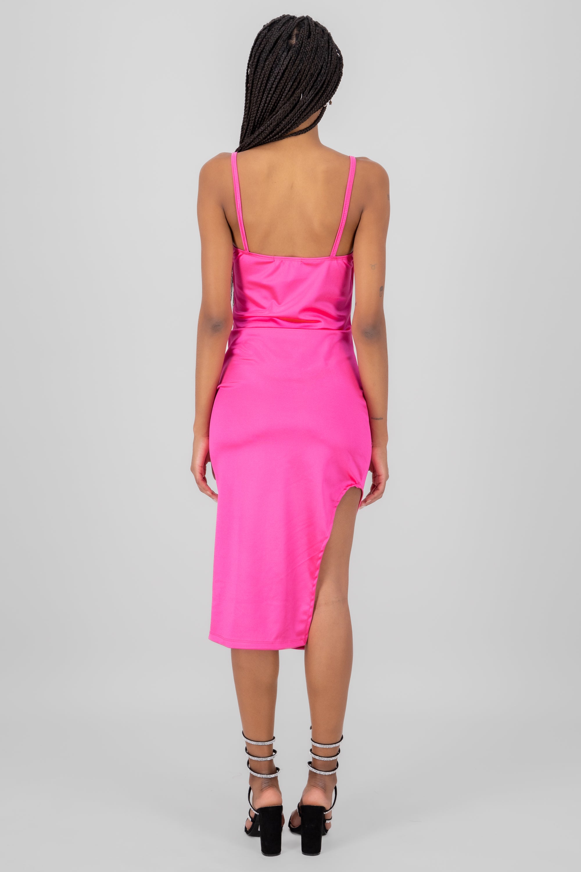 Vestido Midi Abertura ROSA BRILLANTE