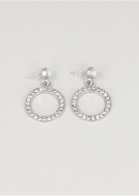 Aretes Circulo Brillos TRANSPARENTE