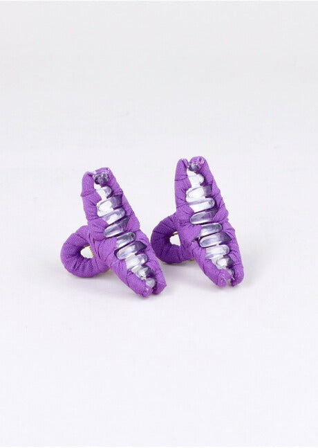 Set 2 Pinzas Transparentes Tela MORADO