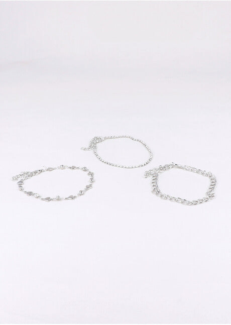 3 P Pulsras Corazon Brillos PLATA