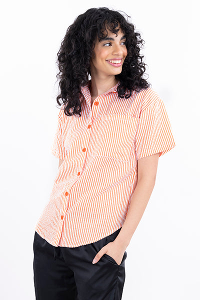 Camisa M/C rayas NARANJA COMBO