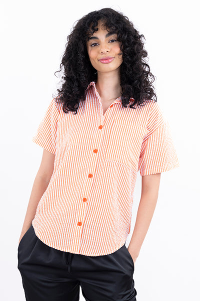Camisa M/C rayas NARANJA COMBO