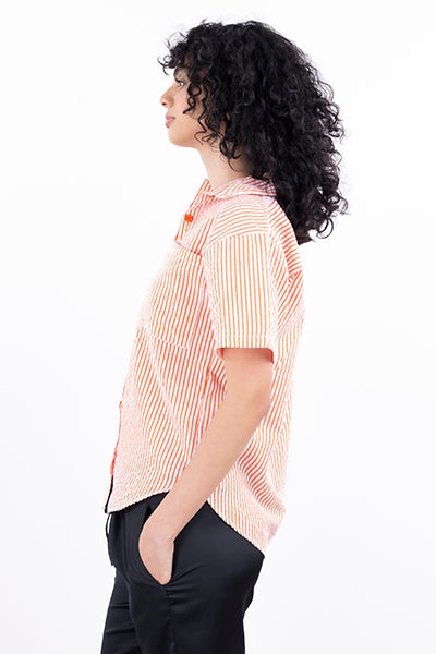 Camisa M/C rayas NARANJA COMBO