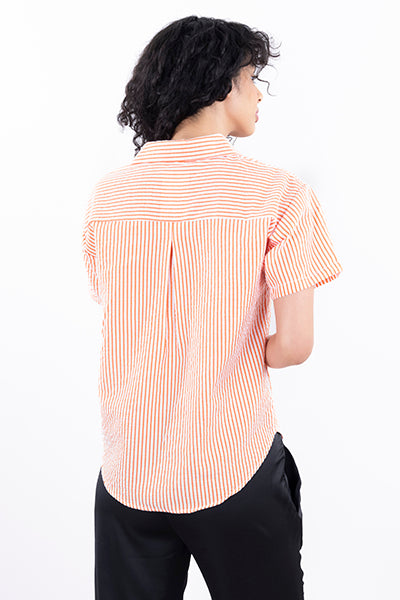 Camisa M/C rayas NARANJA COMBO