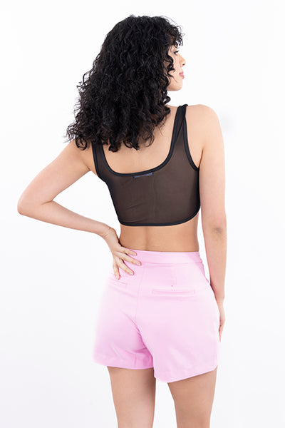Top corset mesh NEGRO