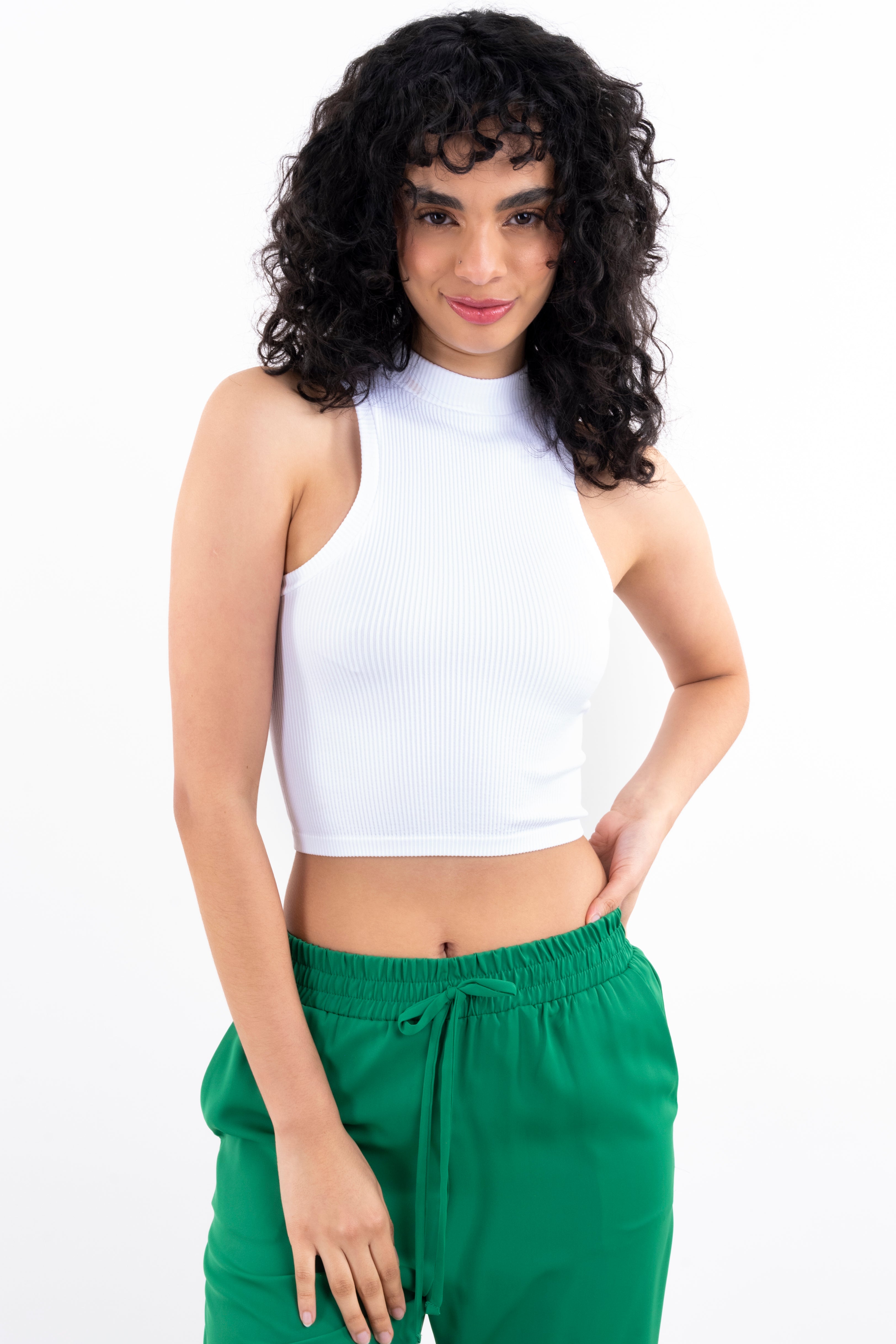 Top seamless s/m cuello alto BLANCO