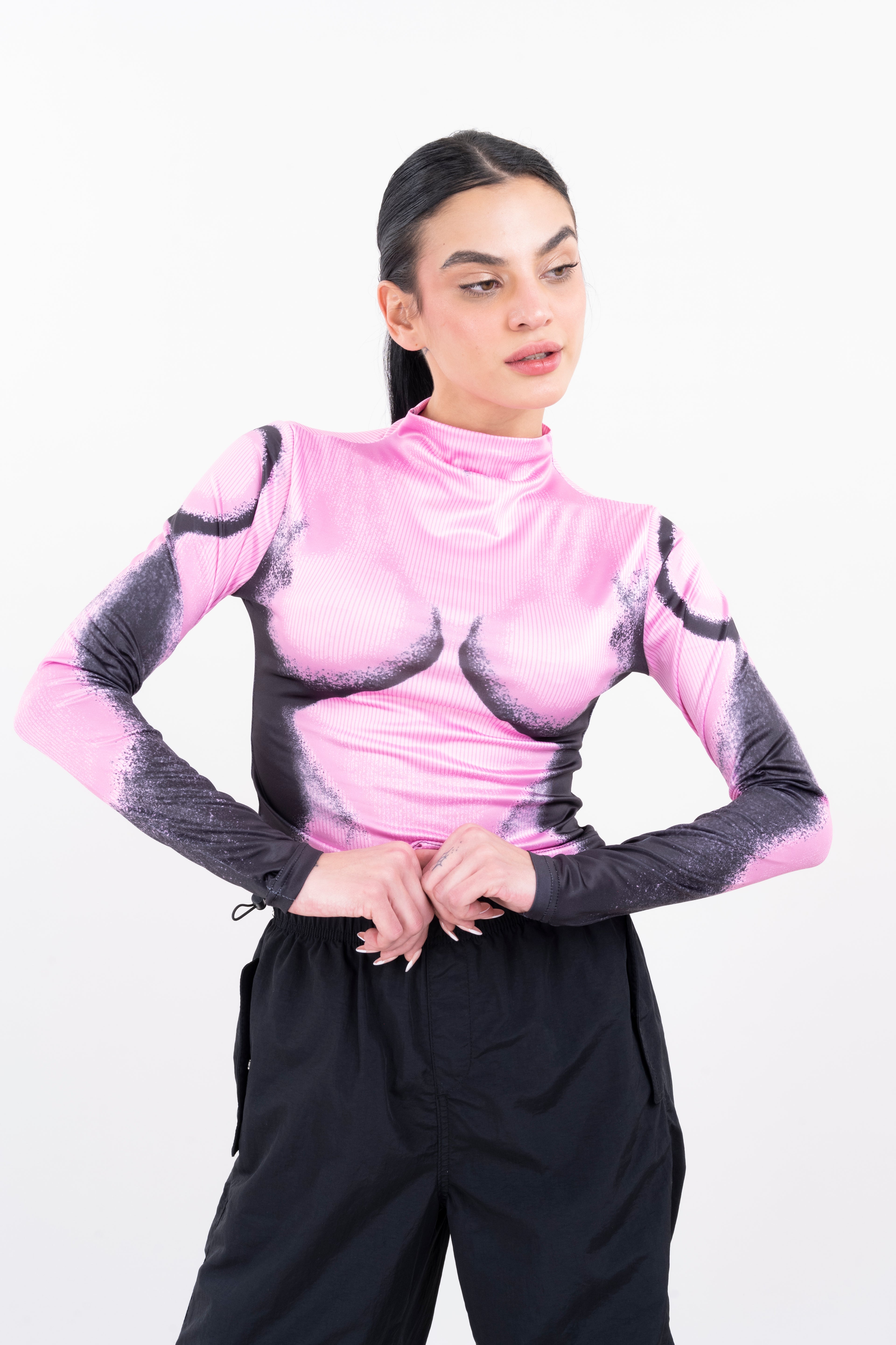 Top acanalado tie dye ROSA COMBO