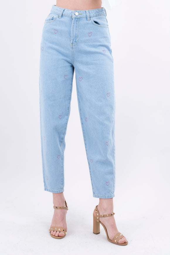 Jeans mom corazones