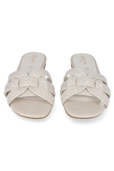 Sandalias pala brillos BLANCO