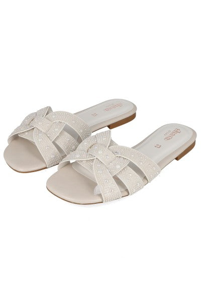 Sandalias pala brillos BLANCO