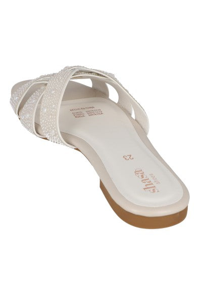Sandalias pala brillos BLANCO