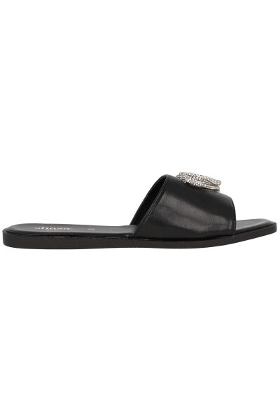 Sandalias pala broche corazón NEGRO