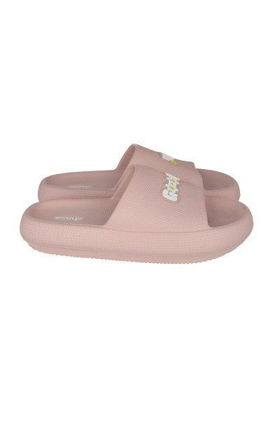 Sandalias slide frase delantera PALO DE ROSA