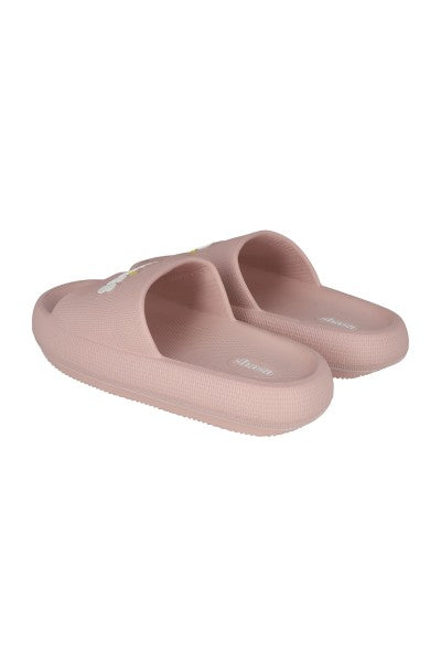 Sandalias slide frase delantera PALO DE ROSA