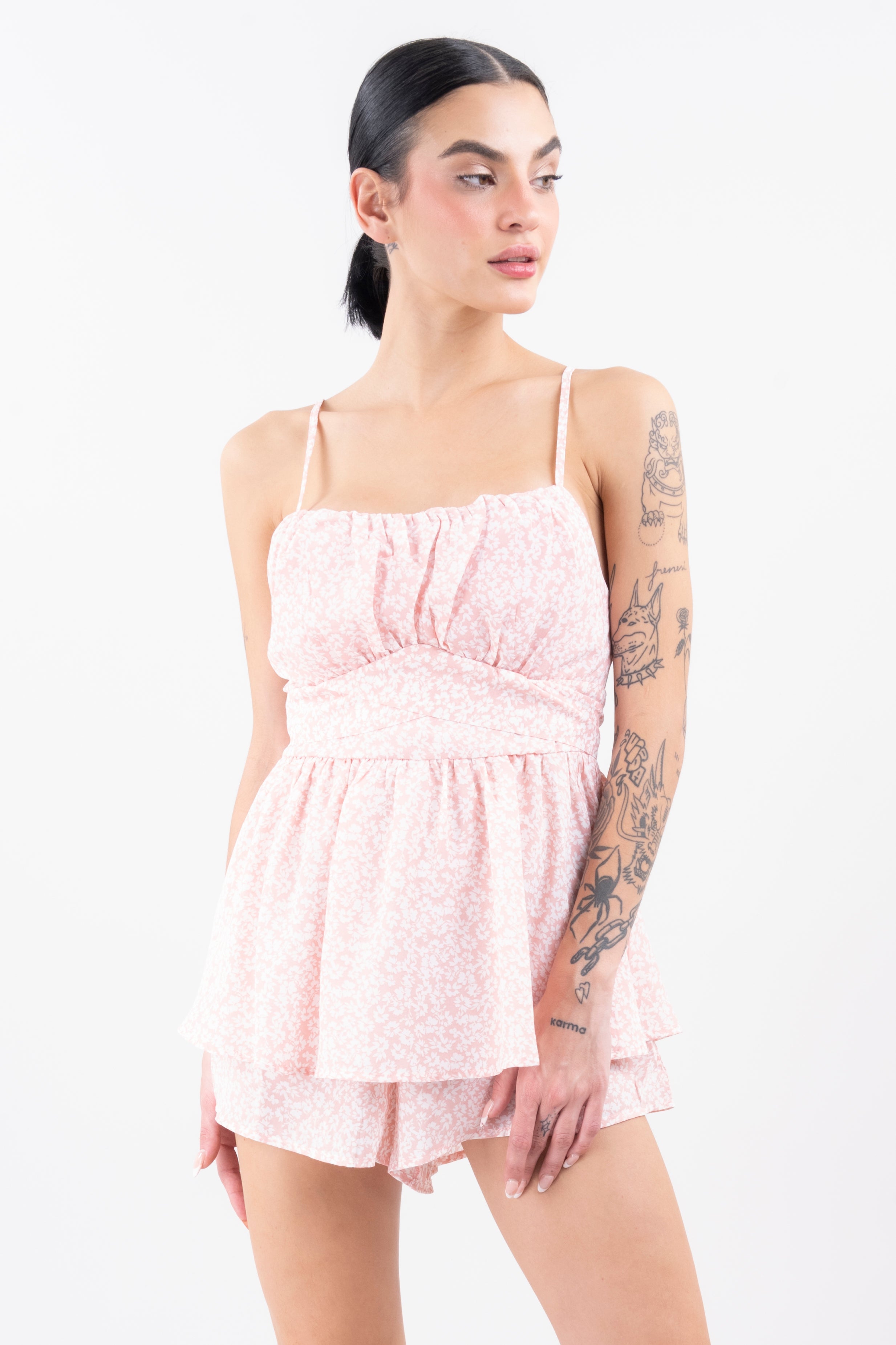 Romper mini floreado ROSA COMBO