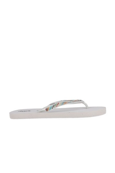 Flip flop cintas brillos BLANCO