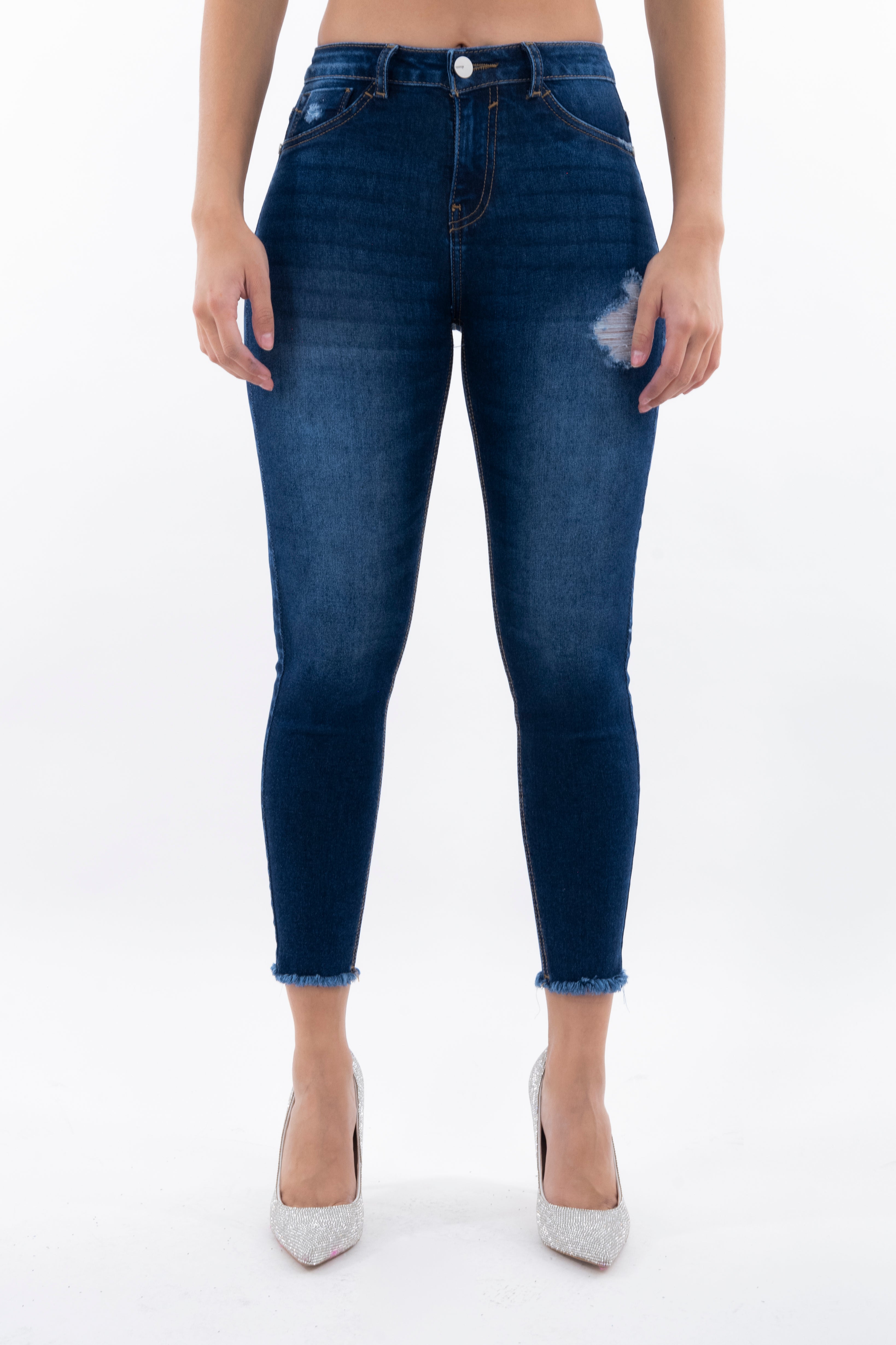 Jeans Skinny Destrucciones Deslavado DARK WASH
