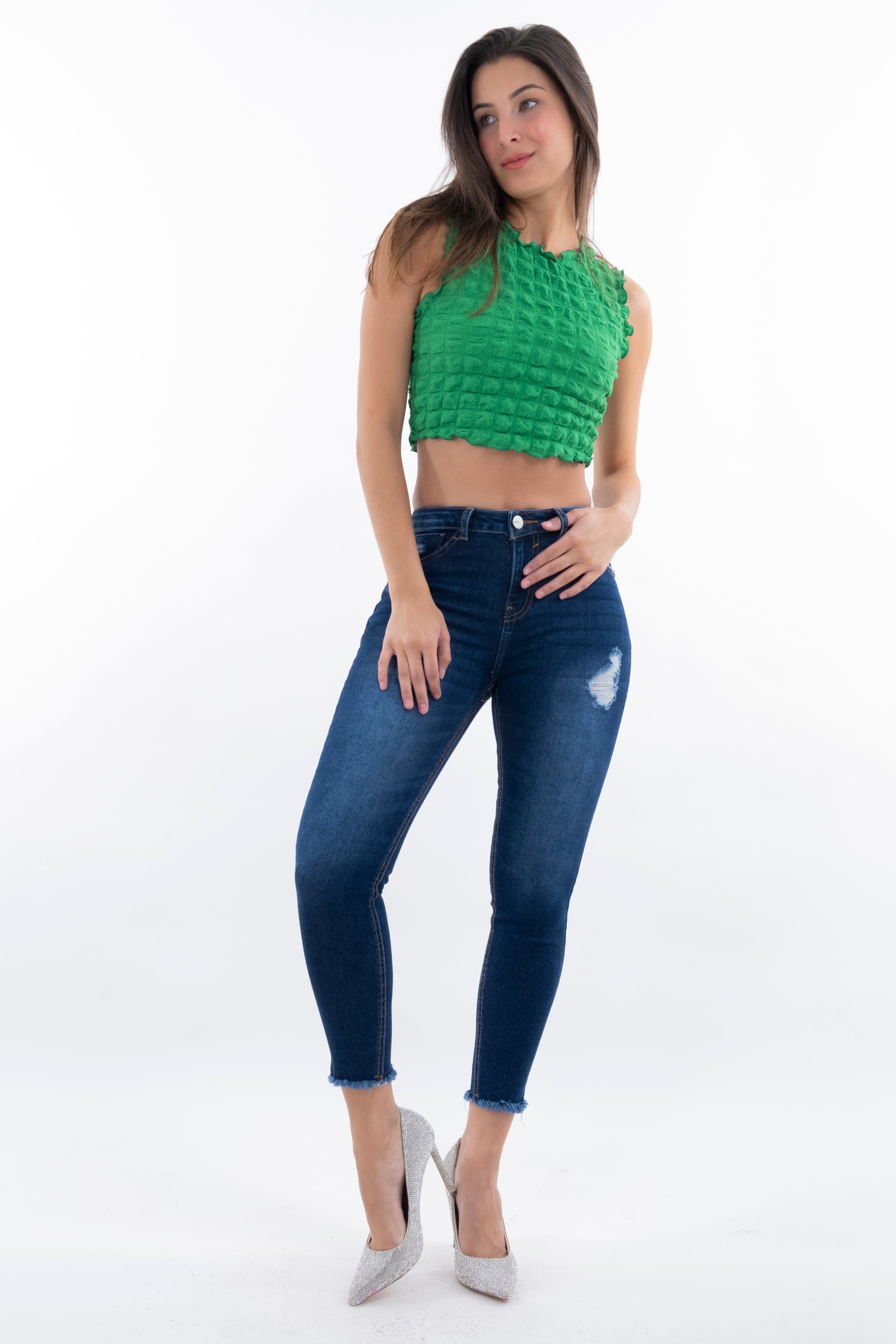 Jeans Skinny Destrucciones Deslavado DARK WASH