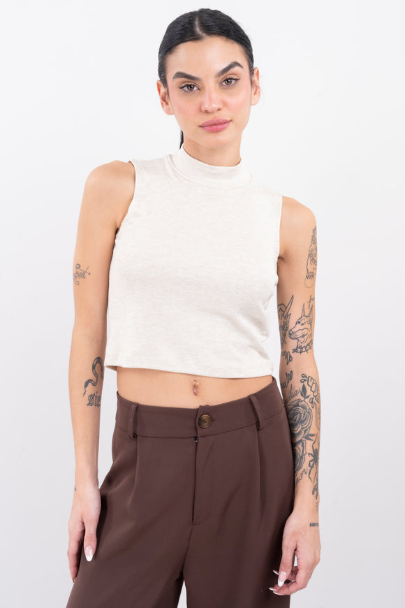 Top liso cuello alto