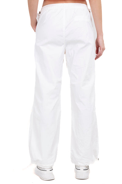 Pantalón parachute monocolor BLANCO