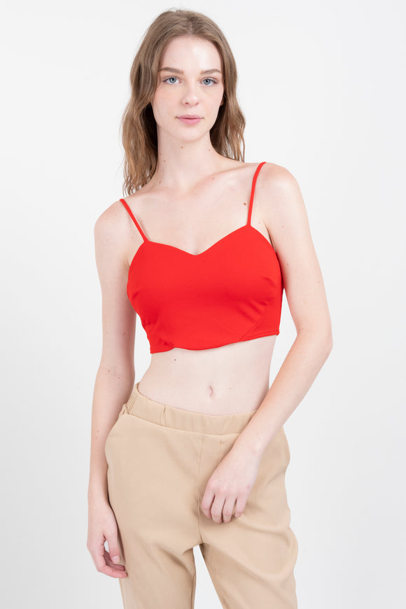 Top corazón perlas