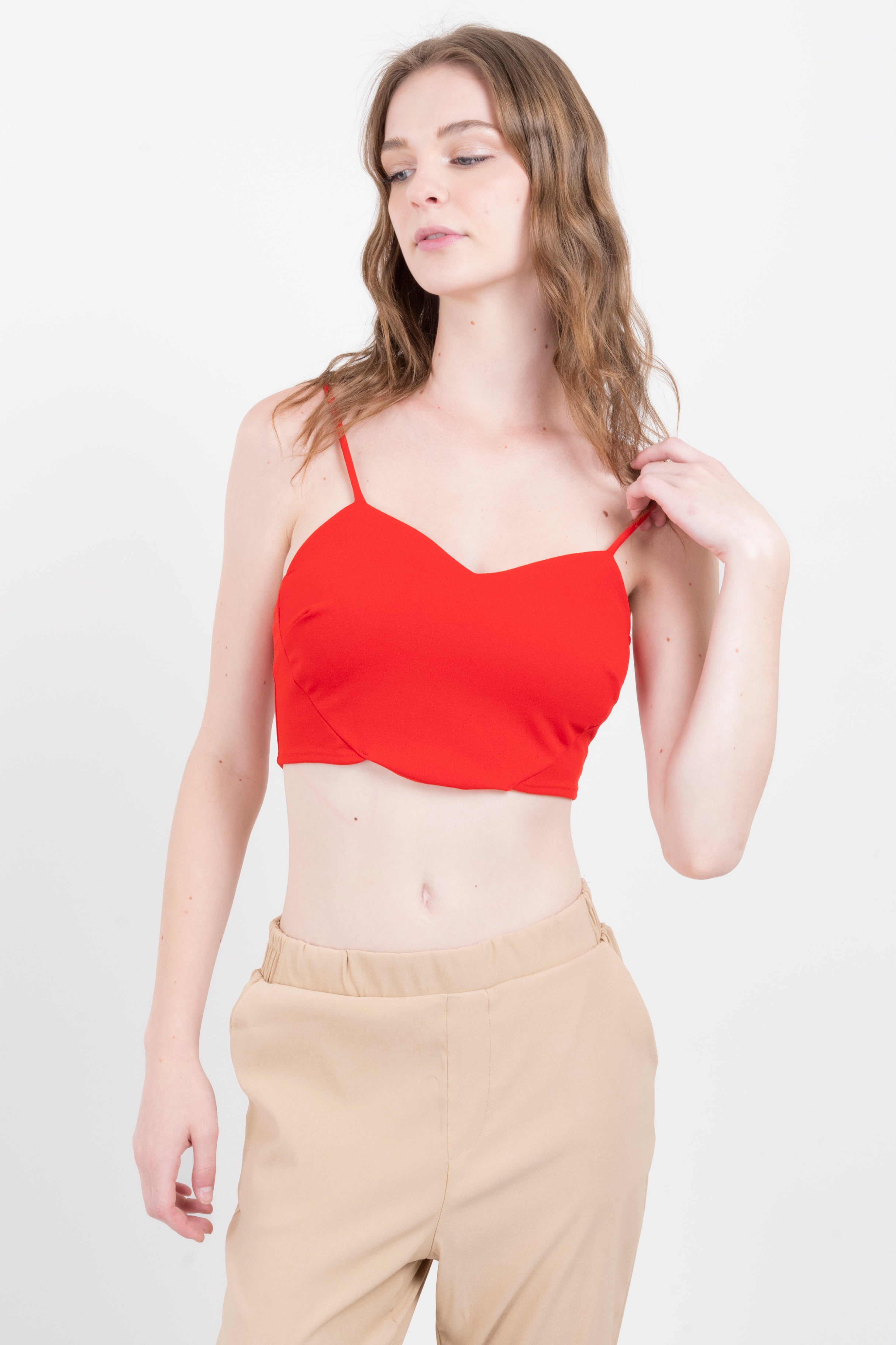 Top corazón perlas ROJO