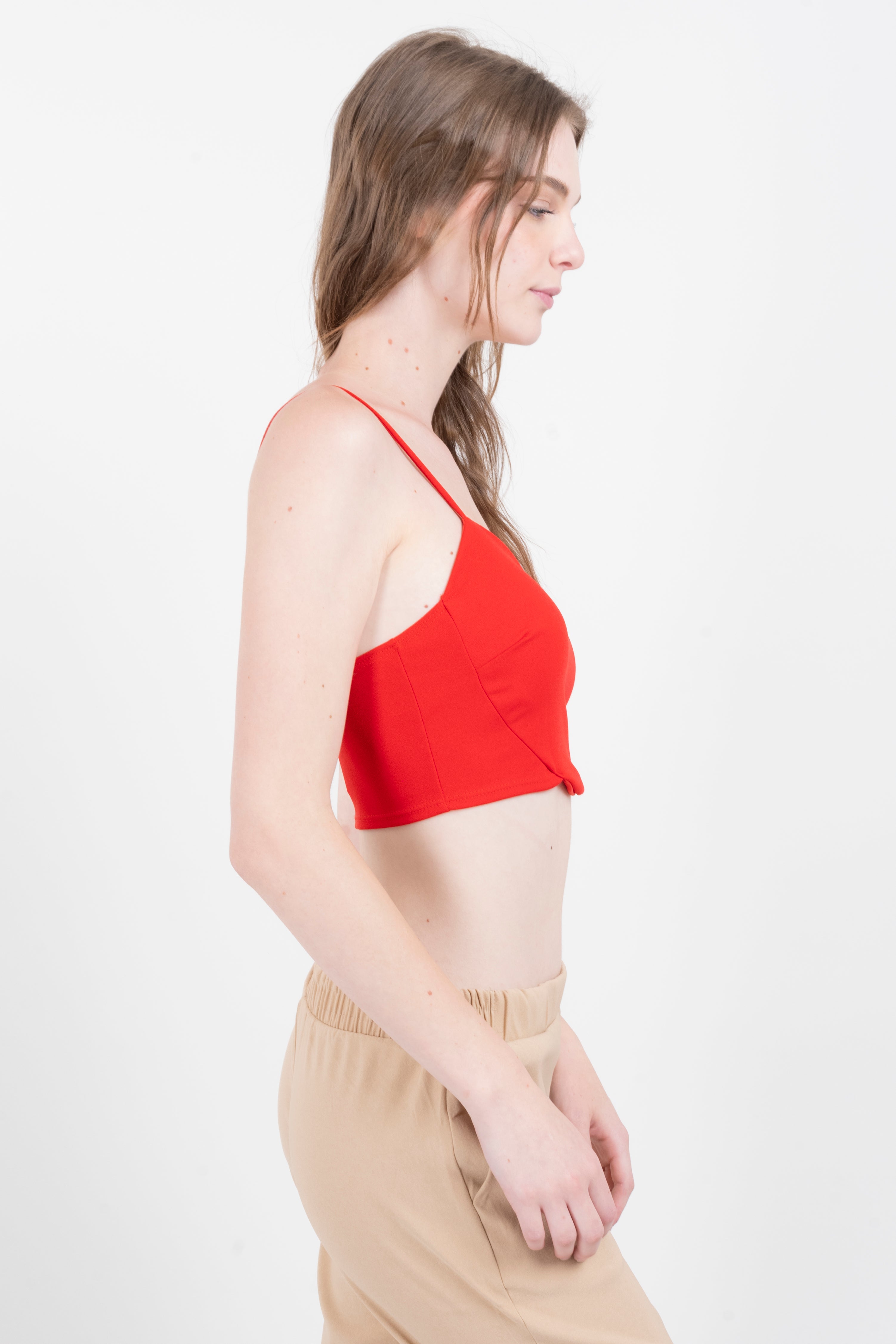 Top corazón perlas ROJO