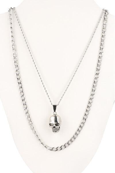 Set Cadena Calavera PLATA