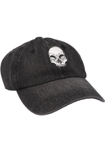 Gorra denim calavera NEGRO