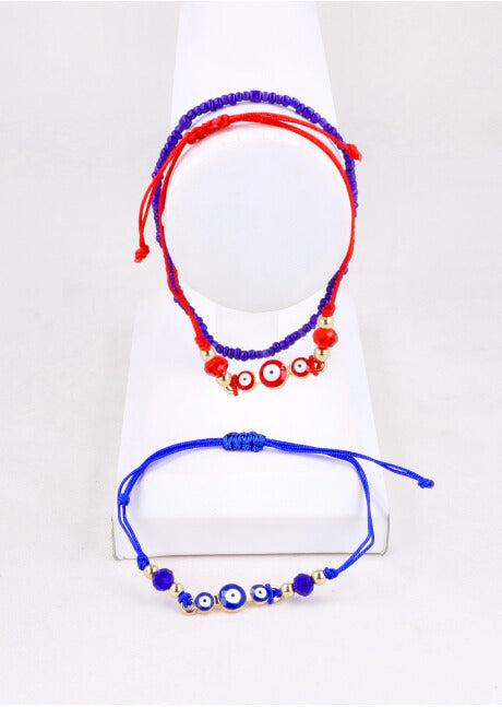 3 Pulseras Ojos AZUL