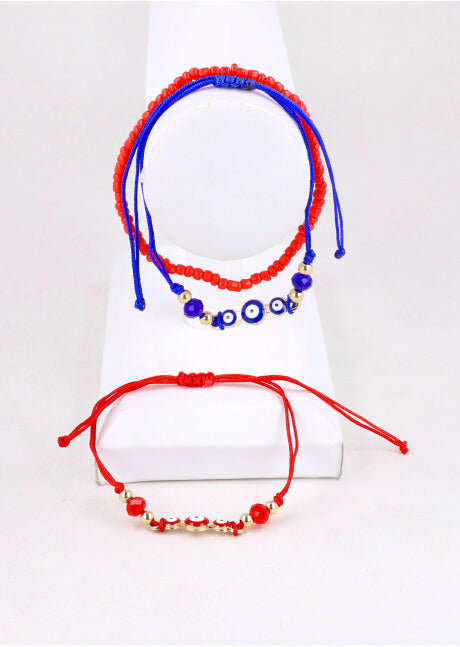 3 Pulseras Ojos ROJO