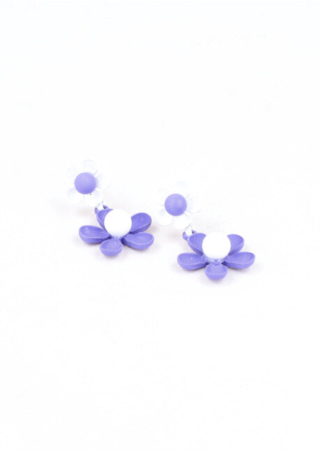 Aretes 2 Flores Color LILA