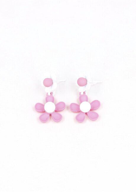Aretes 2 Flores Color ROSA