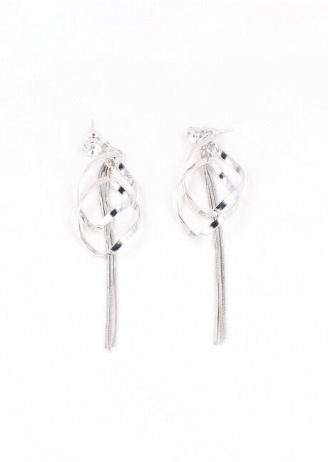 Aretes remolino brillos PLATA