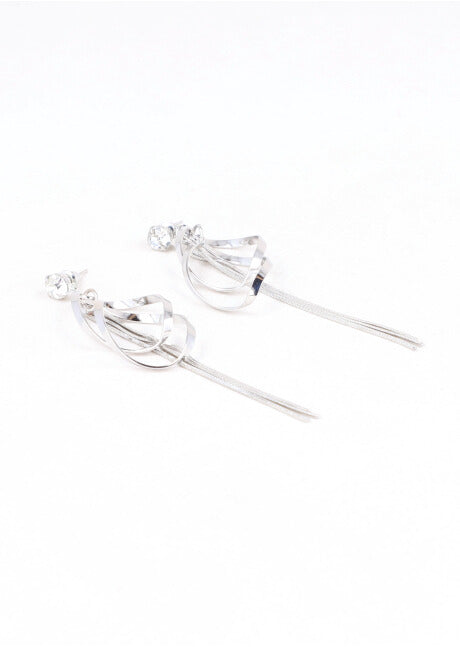 Aretes remolino brillos PLATA