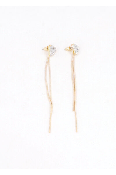 Aretes Largos Corazón ORO