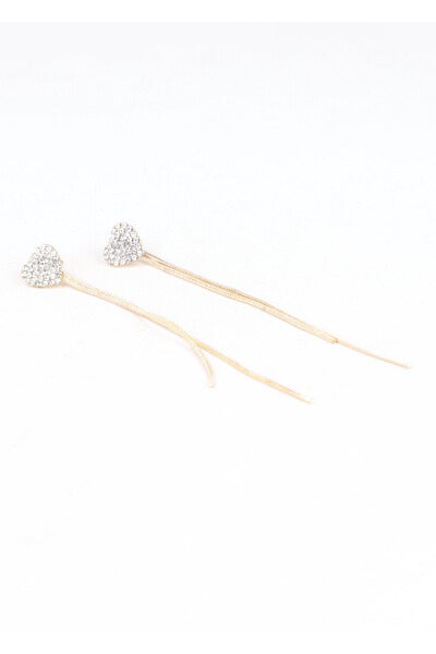 Aretes Largos Corazón ORO