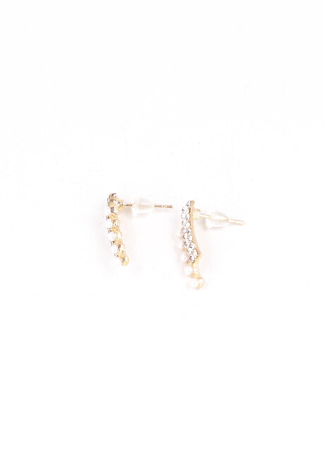 Aretes Barrita Brillos Perla ORO