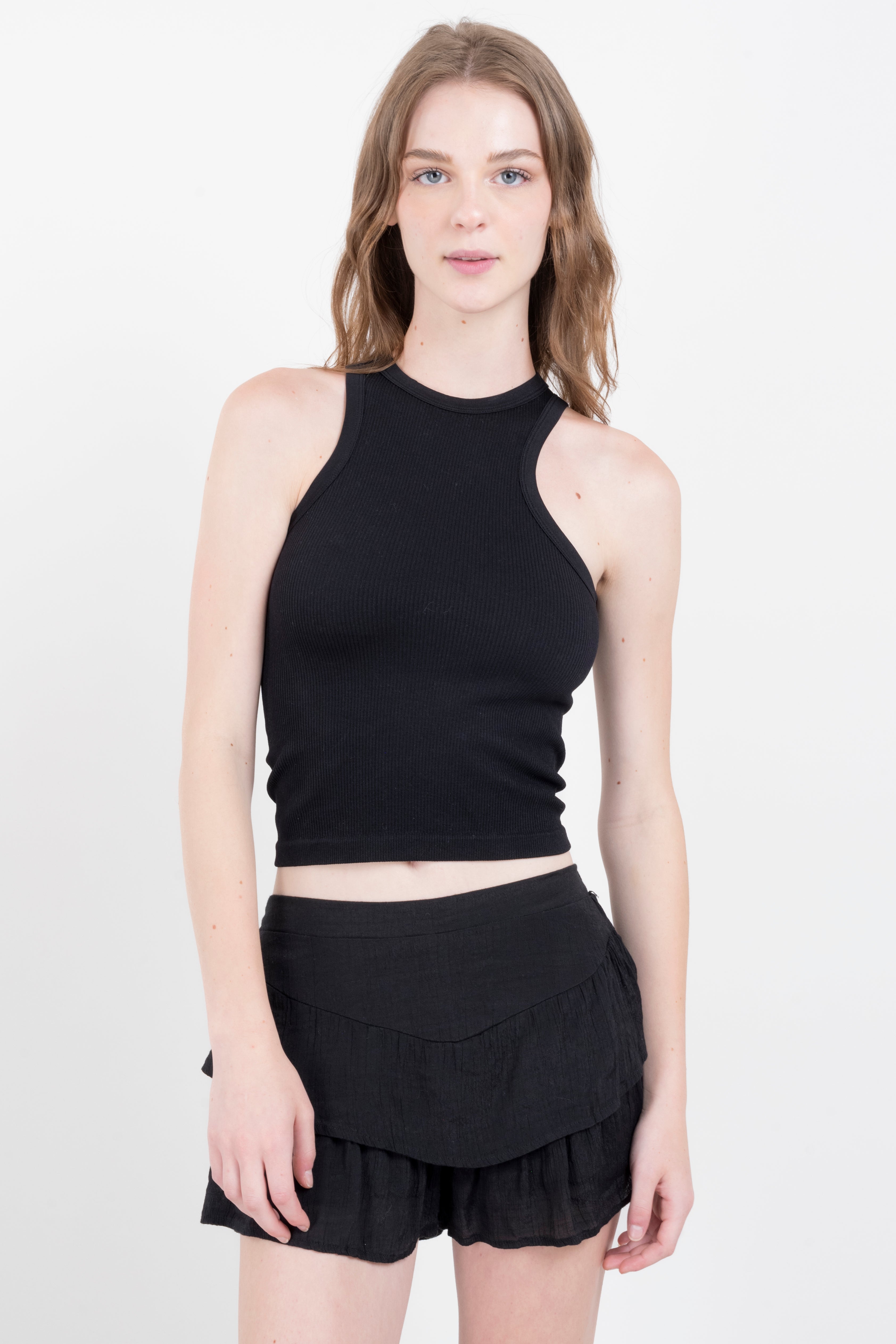 Top tank acanalado NEGRO