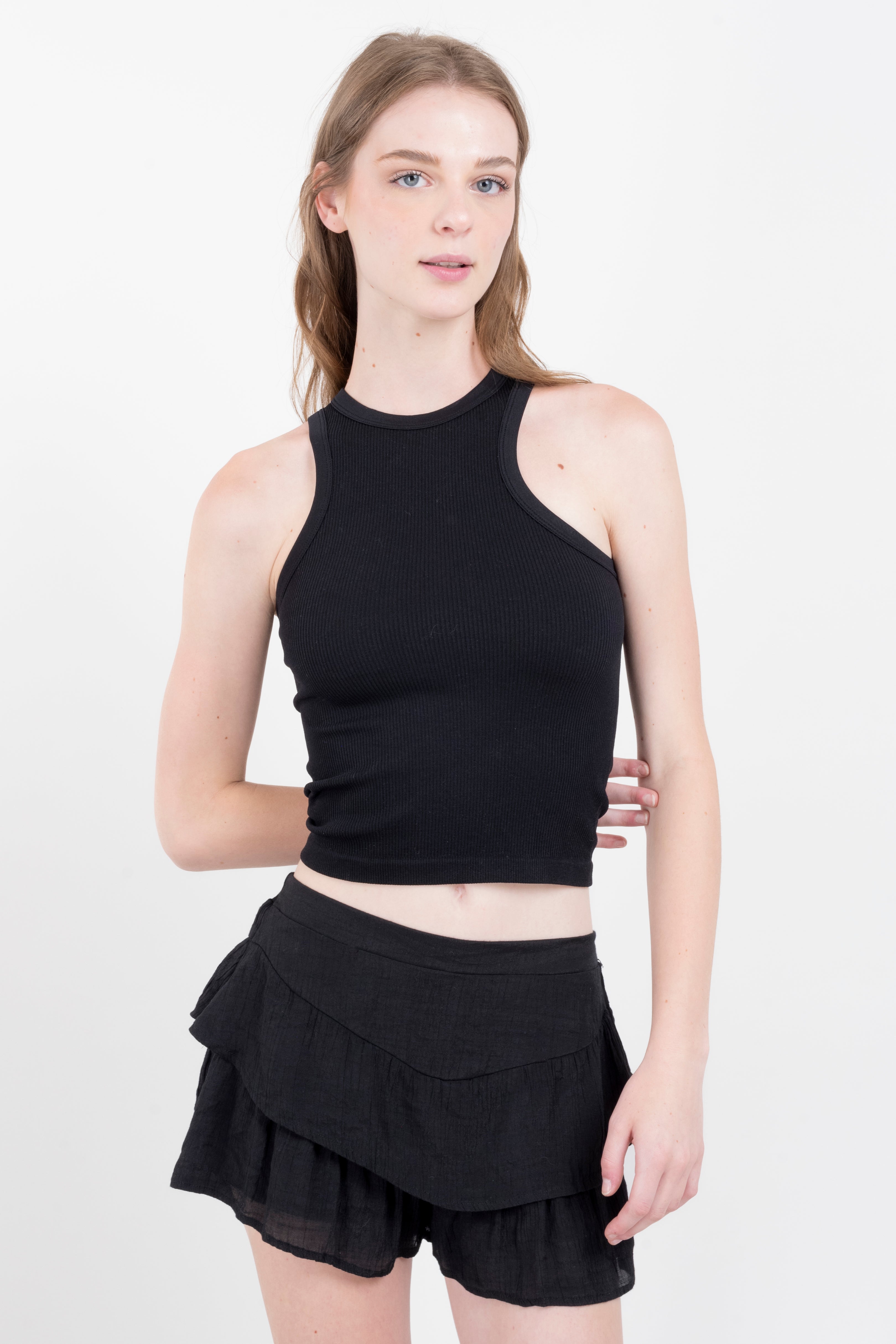Top tank acanalado NEGRO